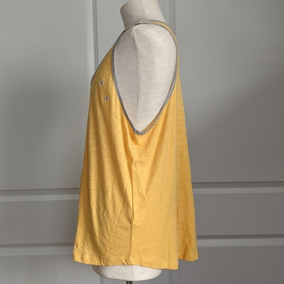 PJ Salvage Tank Lounge Embroider Daisy Racerback Scoop Neck Golden Yellow XL NWT - Picture 10 of 13